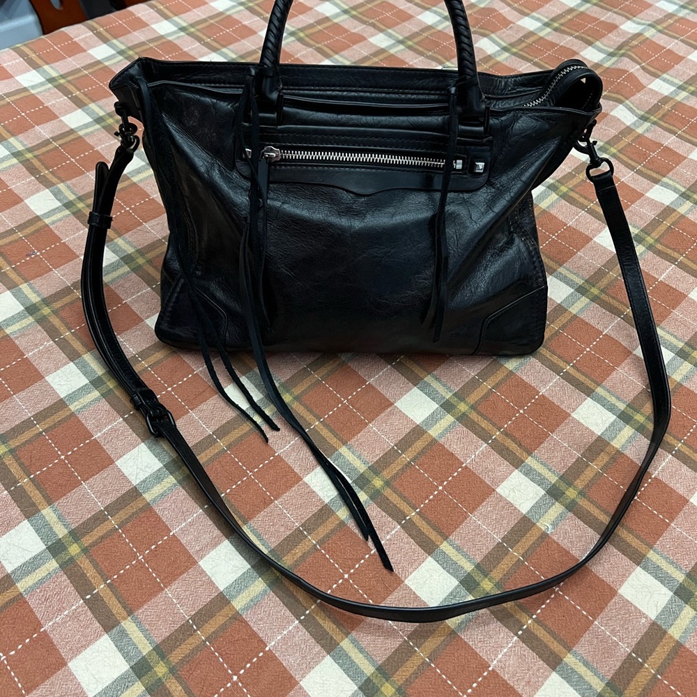 Rebecca Minkoff Regan Satchel in shine black